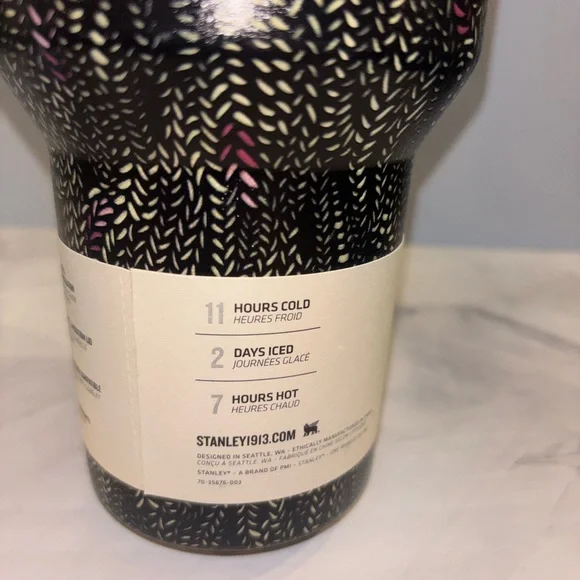 Stanley x Calia 40oz Quencher H2.0 Black Confetti Tumbler NWT - Picture 7 of 9